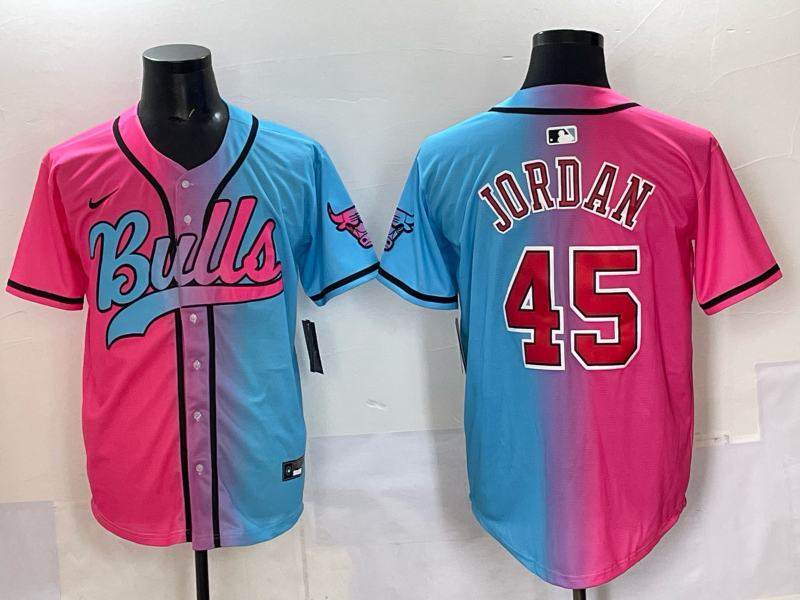 Men Chicago Bulls Nike #45 Jordan Blue pink NBA 2025 Jersey style 068->chicago bulls->NBA Jersey